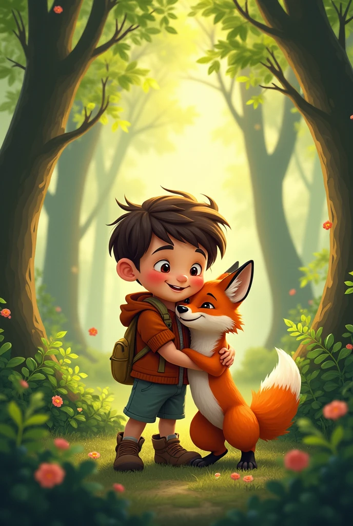 playing hugging a fox in 2d