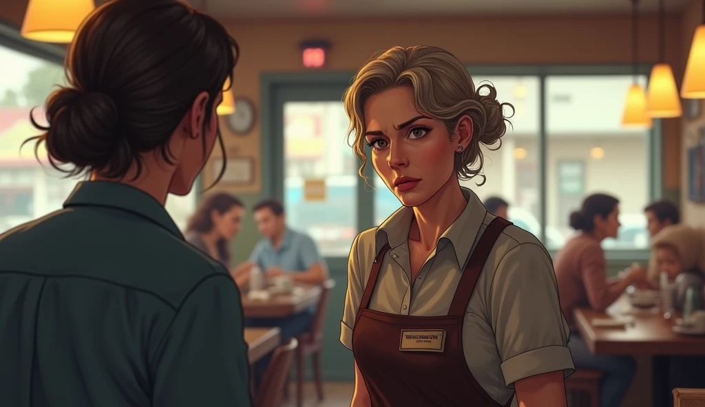 masterpiece), best quality, score_9, score_8_up, score_7_up, score_6_up, score_5_up, score_4_up expressive eyes, 1girl, sexy lady, (((lady sitting at a table looking confused on why there is sperm on her face))), (((lady was trying to enjoy her food))), (((man penis is out leaking with cum after the man jerked it off))) cum on face, (((people watching in the background)), background, store, pov, ((((NO SPERM CELLS GOING INTO THE EGG)))),