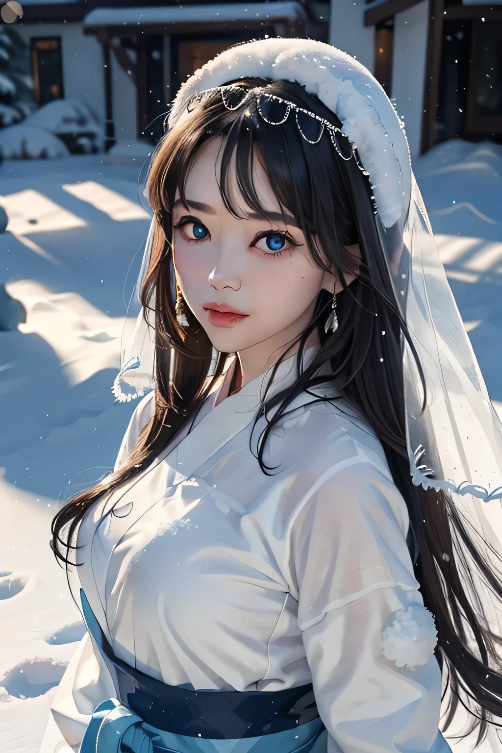 ((A hyper-realistic、Photo Quality、The ultra -The high-definition、8K))、Photo of a 16-year-old girl in a bathrobe、(((beautiful nipple )))、Japan beautiful girl、Natural abs、A dark-haired、bare shoulders​、breastsout、Beautiful bust、((fair white skin))、Chest squeezed together、Infinite snow in the background、hair between eye、Super long hair、A dark-haired、oval-face、(roundly eyes)、二重まぶた、((blue-sky、Lie on endless snow))、Brown-eyed、独奏、((Thin natural pink areola))、delicate and sexy(鎖骨:1.3)、(shinny skin:0.8)、(​masterpiece:1.4)、(top-quality:1.4)、natural(small tits, slightly drooping,,:1.25)、glossy red lips、(areola of light pink color,)、(sheer fabrics)、(SFW)、Sweat muscles、(The look of greatest joy)、long slender legs、(Opening legs)、((slim figure))、(Well-groomed pubic hair)、((Beautiful female genitalia))、((Open your legs、Arch your back with your knees and hips floating:1.2))、((the upper body is short))