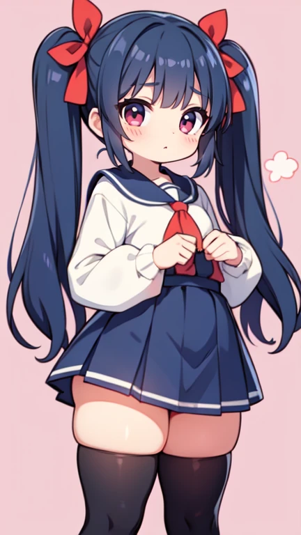 Loli, twintail hair, thick