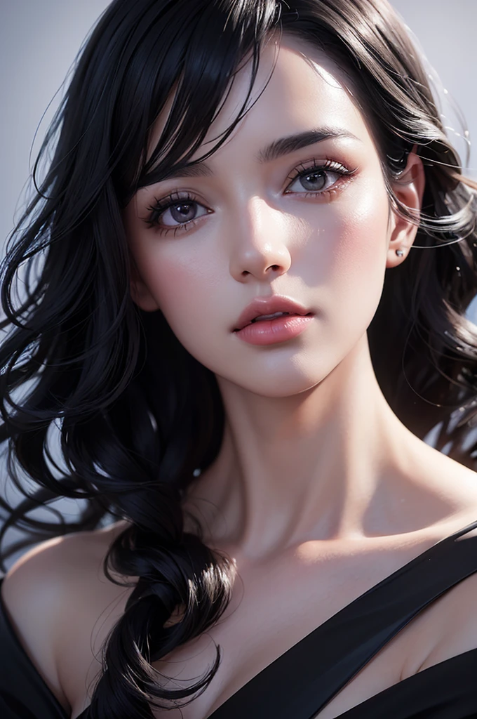 fotorealizm makro szczegółowy 16 k realne foto fotorealiazm 16 k , girl with black curly hair and (black eyes), stunning digital illustration, beautiful digital artwork, exquisite digital illustration, gorgeous digital art, beautiful digital illustration, 4k highly detailed digital art, digital painting art, realistic,