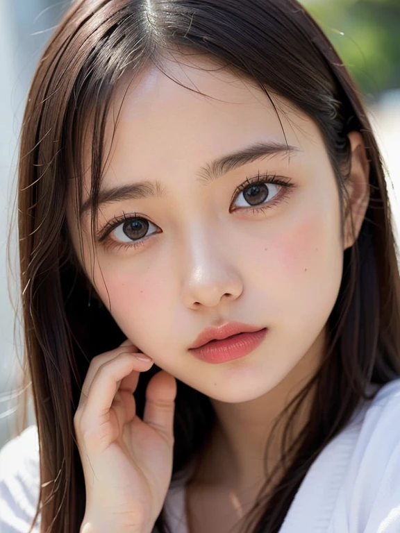 ((highest quality)), (be familiar with), beautiful girl, Japanese girl, baby face, highly detailed eyes, highly detailed nose, highly detailed mouth, beautiful feet, beautiful hand, beautiful arms, ((perfect anatomy :1.4)), one person, no cut, outdoor, glamor, Full-body, Photo-like, apartment, very huge , chiaroscuro, ((masterpiece)), 16k, textured skin, super detail