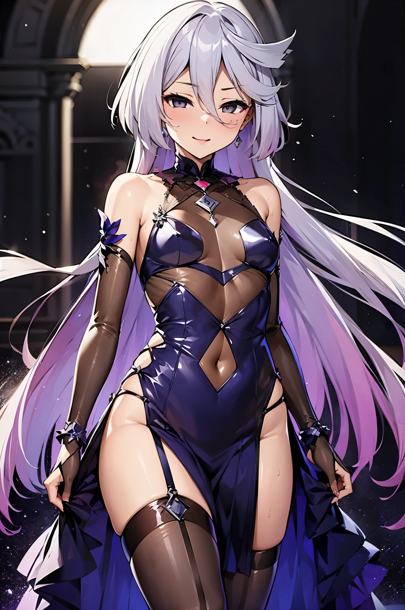 (((Characteristic clothing))),(((high quality))),Unshaven,(((((Pubic hair heart pattern))))), Cloudy eyes,Anime Style,Long Tongue,Sticking out tongue,Obscene lines,Fatty face,Fallen into evil,Sexual,clumsy smile,Unshavenの髪,((Long hair that covers the eyes)),transformation