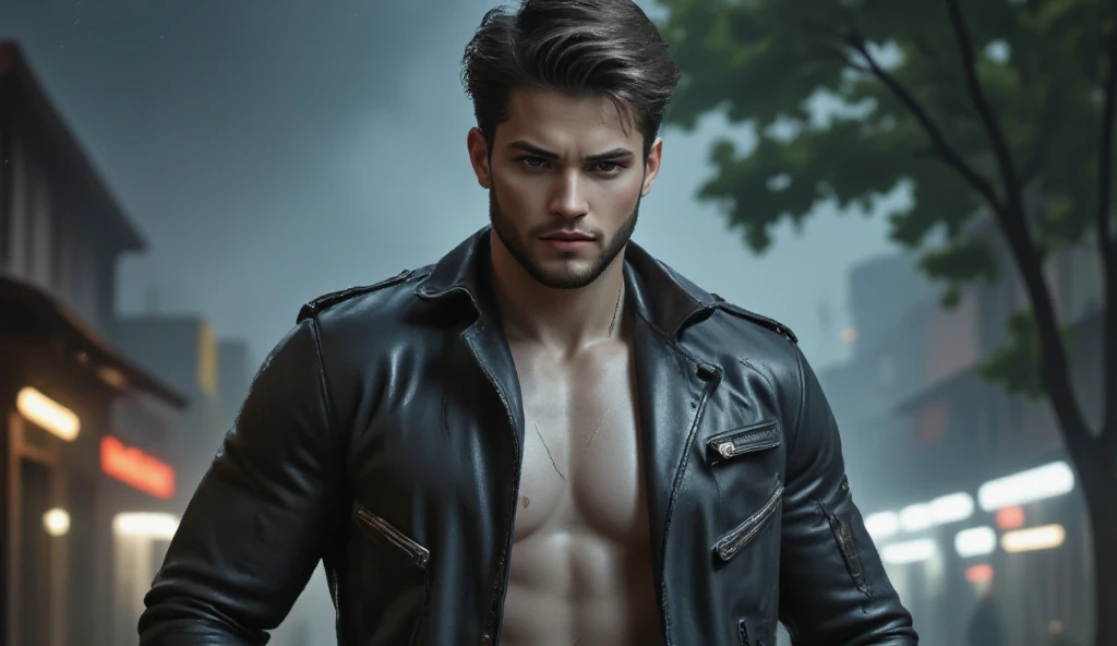 8k, cyberpunk, handsome boy, blackish background, focus, smart body,with , casual dressing, realistic face