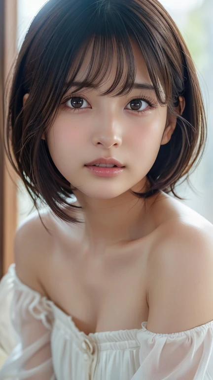 (8k, RAW photo, photorealistic: 1.25), (lip gloss, eyelashes, smiling, bright face, glowing skin, best quality, ultra high resolution, depth of field, chromatic aberration, caustic, wide lighting, natural shading) looking at the viewer with a serene bliss, diffused light, 1woman, (Ultra realistic, high res), (highly detailed eyes, highly detailed hair, highly detailed face, highly detailed plump lips), (off shoulder with open breasts), breasts, upper body, caute smile, (best quality:1.4), Raw photo, (realistic, photo-realistic:1.37), professional photography, cinematic light, (fine face: 1.2),fashion model 20 years old, cute, [[[[pure eyes]]]], [[[[closeup]]]], [[[[chest]]]], [[[[neck]]]], [[[[shoulders]]]], perfect eyes, perfect iris, perfect lips, perfect teeth, perfect skin, soft front light, glow, HDR, (muted colors:1.2), Retrato da mulher、white skin、((cabelo Castanho ondas suaves)) Best Blanco Romantico、8K resolution、Frente Illuminada、American girl portrait、solo、20-year-old、beautiful face、Upper body、medium side cut、beautiful black hair、beautiful little face woman, solo,　black theme,　look at the audience,one woman, It&#39;s real, Wolfzan-6500-V1.3, anime、anime style、beautiful diamond eyes、20 year old american girl、braided hair、swimsuit、portrait beautiful detailed woman, very detailedな青い顔, Reality, beautiful narrow blue eyes, huge file size, Super detailed, High resolution, very detailed, highest quality, masterpiece, An illustration, very detailed, ticker, Unite, 8K painting wallpaper, fine, fine details, masterpiece, highest quality, Hvery detailed ticker uniform 8K wallpaper, face light movie lighting、cute blouse, dark background, oil, masterpiece, diffused soft film lighting, Portrait, highest quality (perfect face:1.4),stunning girl pictures,(8K and、photorealistic:1.25) 、(lip gloss、eyelashes、shiny face、shiny skin、highest quality、超High resolution、Depth of the bounds written、chromatic aberration、caustic road lighting、natural shading、sexy 1girl, Extremely cute,