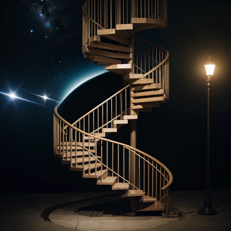 spiral staircase, subspace, different dimension, space, time, continuity, scattering, low light, sensation,