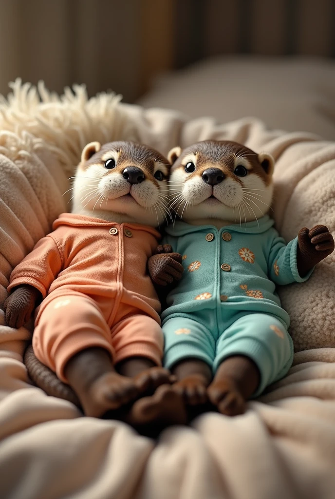 Sea otters hold each other's hands while sleeping. Sugar realistic photography cinematic --auto --s2