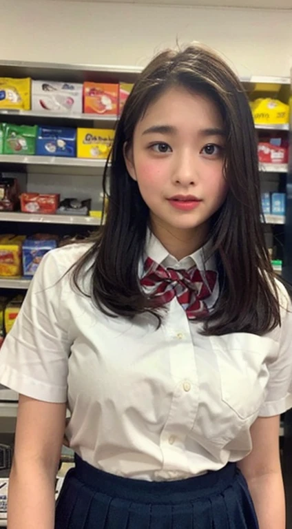 Convenience store part-time job、uniform、Big Breasts,Junior high school students、