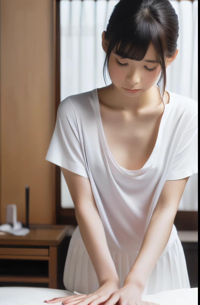 The Japanese widow in her 40s next door started masturbating right in front of me as I was peeking、In a wet, transparent negligee、View from a distance