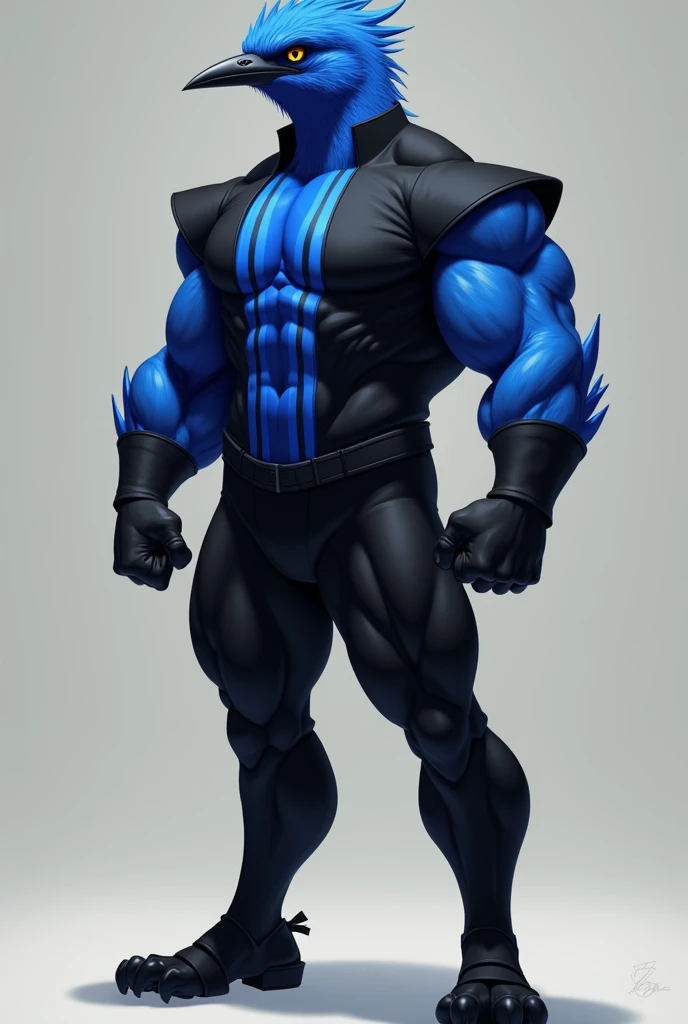 batman_sonic, solo, simple background, 1boy, standing, full body, male focus, ears, grey background, muscular, abs, muscular male, blue theme, arms at sides, source