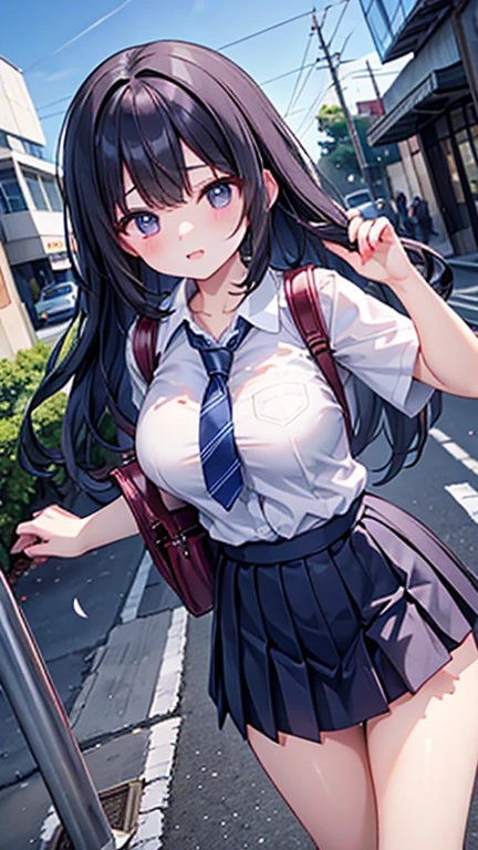 One person'S, cute, Cleavage, Looking at the audience, Put your hands in your hair, feet, smile、Completely naked、Nipples、Large Breasts、Completely naked