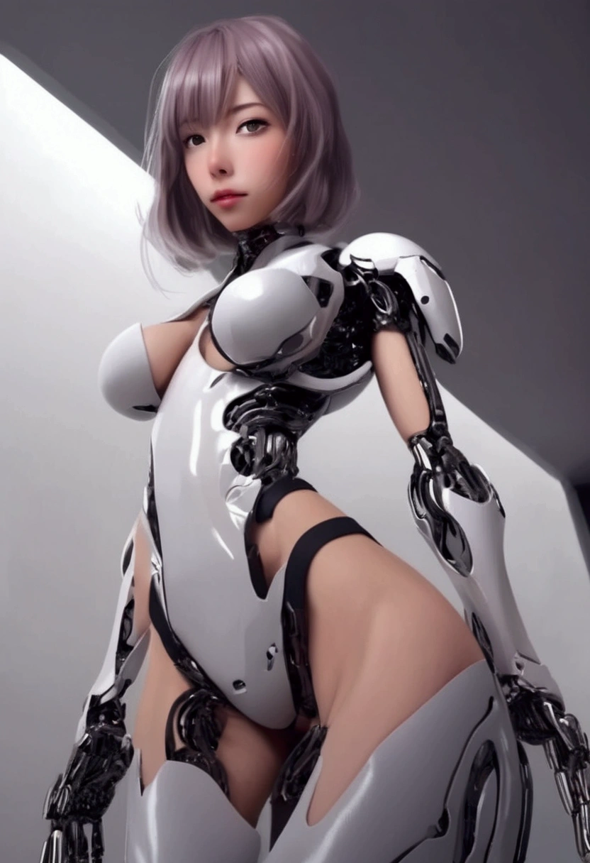 ((of the highest quality)), ((master piece)), (detail:1.4), (((Translucent with mechanical parts and transparent skin++Iridescent aurora material++Beautiful woman wearing a futuristic dark blue navy cyber coat made of))), Cyberpunk design, ((Wide open chest)), Skin of the hips and thighs, Ticker (High dynamic range), Ray tracing, NVIDIA RTX, Super Resolution, Subsurface Scattering PBR Texturing, Post-processing, Anisotropy Filtering, depth of fields, Surface Shading, Accurate simulation of light/Material Interaction, perfectly proportions, Two-tone lighting, Wide aperture, Low ISO, White Balance, 8K, (((Cameltoe))), NSFW, (((Tall Woman))), 25 year old woman, Brilliant LED, knee high, Bulge, open stance, medium shot, Skin of the hips and thighs, Beautiful body, Navel visible on bare skin, Chest to feel gravity, ((Deep-fitting navy hat with dim LED lights)), (Huge breasts: 1.3), (gargantuan butt: 1.0), Cyberpunk dazzling cityscape, neon signs, led lights, Sitting in a mechanical chair、cross one's legs, Looking down, Slightly open mouth, beautiful straight short cut blonde hair, Anatomically correct arms and fingers
