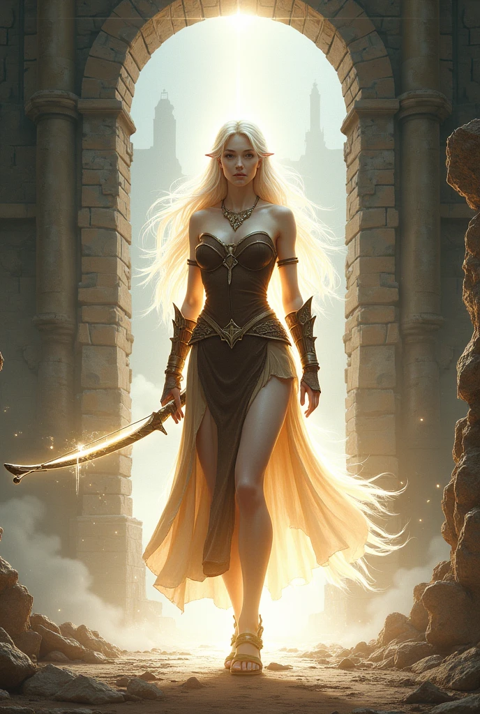 Celtic warrior woman, Stone ruins, tall and slender, Celtic knot jewelry and flowing dresses, procreate, Watercolor Techniques, Poster Design, 300 DPI, Soft lighting, Ethereal art, Mysterious, serene expressions, enchanting atmosphere, Bokeh, Photo, 8K, Dark, Dynamic action, Light wash-off style, Dreamy nostalgic, Soft Focus, Dark vignetting, light leaks, Medium photo, Dark artistic painterly ethereal, capricious, Coarse-grained photo
