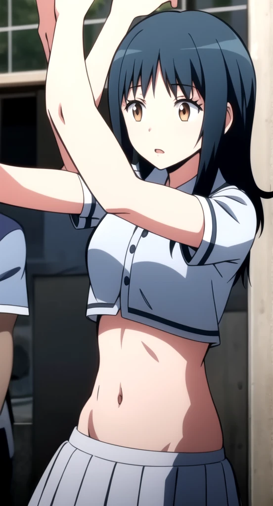 (( Fleet Collection、Kantai Collection、Yao、standing,multiple views、)),((Sailor suit、topless、breasts out,belly button、Bottomless))、woman,Full body photo, ((white background))) 、Best image quality, high quality, The background is clear,きれいなwoman, Japanese, detailed, detailed eyes, detailed skin, Beautiful Skin, 超High resolution, (reality: 1.4),とても美しいwoman, A little younger face, Beautiful Skin, thin, (Ultra-photorealism), (High resolution), (8k), (非常にdetailed) 、(Beautiful and detailed eyes), (非常にdetailed), (detailed face), Displaying the viewer, Fine details, detailed face, smile,Straight,Looking Ahead, StraightLooking Ahead, Photo Real, Baby Face,Hairstyle: ponytail、short hair,Brown Hair、smile、Very delicate body、Flat Chest、hair over one eye, from below,