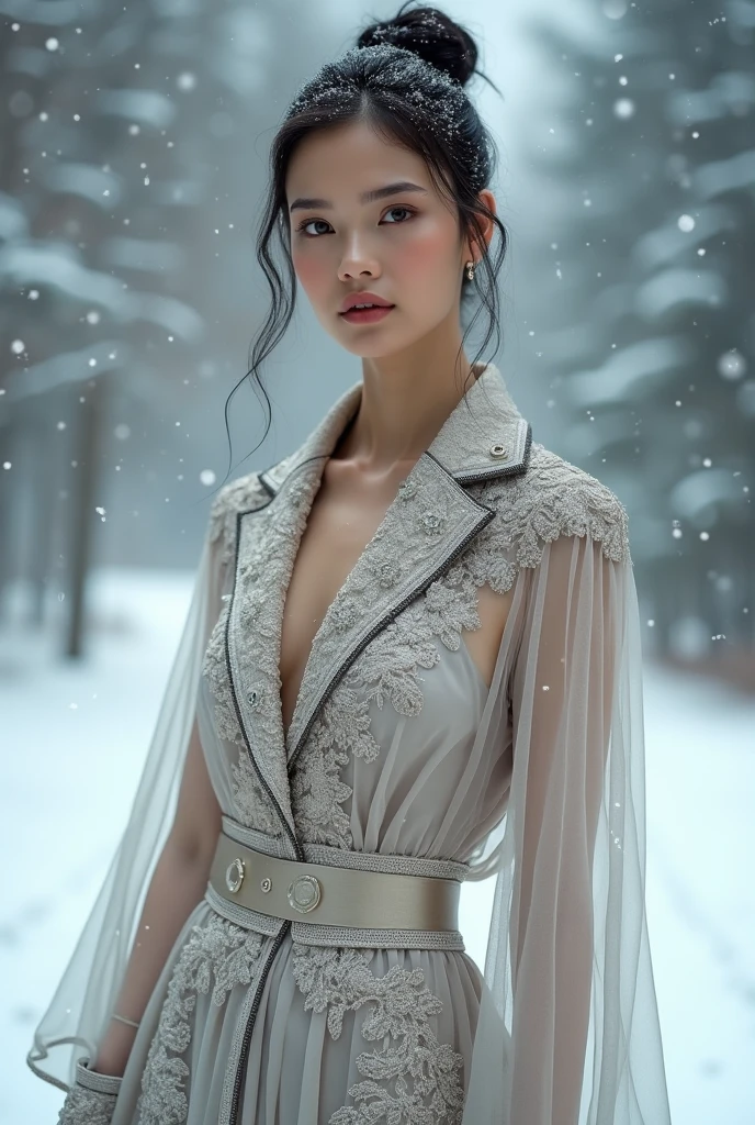RAW photo, subject, 8k uhd, dslr, soft lighting, high quality, film grain, Fujifilm XT3. small breasts, flat-chested,(implied sex:1.8),(Winter's Grace, In the serene stillness of a snow-covered landscape, a young woman stands amidst gently falling snowflakes. The world around her is a pristine white canvas, illuminated by the soft light of the winter sun. She is wrapped in a warm, elegant coat that blends with the snowy environment, her breath visible in the crisp air. Her posture is poised and graceful, reflecting the quiet majesty of winter. The tranquil scene, with its muffled sounds and the gentle patter of snow, creates an atmosphere of peaceful solitude. Her eyes, clear and bright, hold a gaze that is both reflective and inviting, capturing the enchanting beauty of the season. In this wintry setting, she stands as a symbol of the season's serene beauty and its ability to transform the world into a magical, peaceful place. Her allure is not just in her appearance but in her connection with the quiet, enchanting essence of winter, inviting onlookers to find beauty and tranquility in the simplest of moments.:1.8),
A young beautiful 20 year old girl with orgasmic moments who loves to explore her sexuality and push her limits, her beauty a vivid blend of Caucasian-French-Scandinavian descent, resonating with an intense desire. Every aspect of her being vibrates with the fervency of love, eagerly displaying her captivating figure and smile to the world. Her presence is an alluring symphony of sensuality and refined elegance, striking and unforgettable, Her face is a masterwork of purity and sophistication, with elongated contours and a sharply defined chin sculpting an image of exquisite allure. Her large, evocative eyes, nestled in a delicate visage, sparkle with depth and passion, broadcasting her profound longing and seductive charm. Her smile, enigmatic yet inviting, weaves an intricate web of fascination, drawing in those who catch even a glimpse of her, Her figure, petite yet profoundly graceful, epitomizes the quintessence of feminine allure, balancing elegance with a palpable sensuality. Despite her slender frame, she projects a compelling, balanced silhouette that exudes a magnetic blend of grace and desire. Each movement she makes is a celebration of love, brimming with temptation and a bold eagerness to express her deepest emotions, Her temperament is a captivating mix of nobility, exuberance, and a subtle sensuality, creating an irresistible aura. Her skin, akin to fine porcelain, is impeccably smooth and luminous, enhancing her sophisticated yet deeply seductive presence. She embodies the ultimate expression of a girl in love, radiating unbridled desire, allure, and an enchanting power of seduction.
<lora:add_detail:1>epiCPhoto