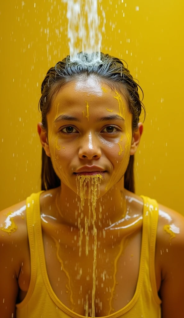 "Generate a high-quality image depicting a happy person adding a generous amount of rocoto cream to a hamburger. The hamburger should already be topped with rocoto cream, showcasing a realistic and appetizing appearance. The person's facial expression should convey pleasure and satisfaction, as if they are experiencing a burst of flavors in their mouth. The additional rocoto cream being added should emphasize the sensation of spiciness, yet highlight its delicious flavor. Ensure the image is detailed, with vibrant colors to emphasize realism and quality."