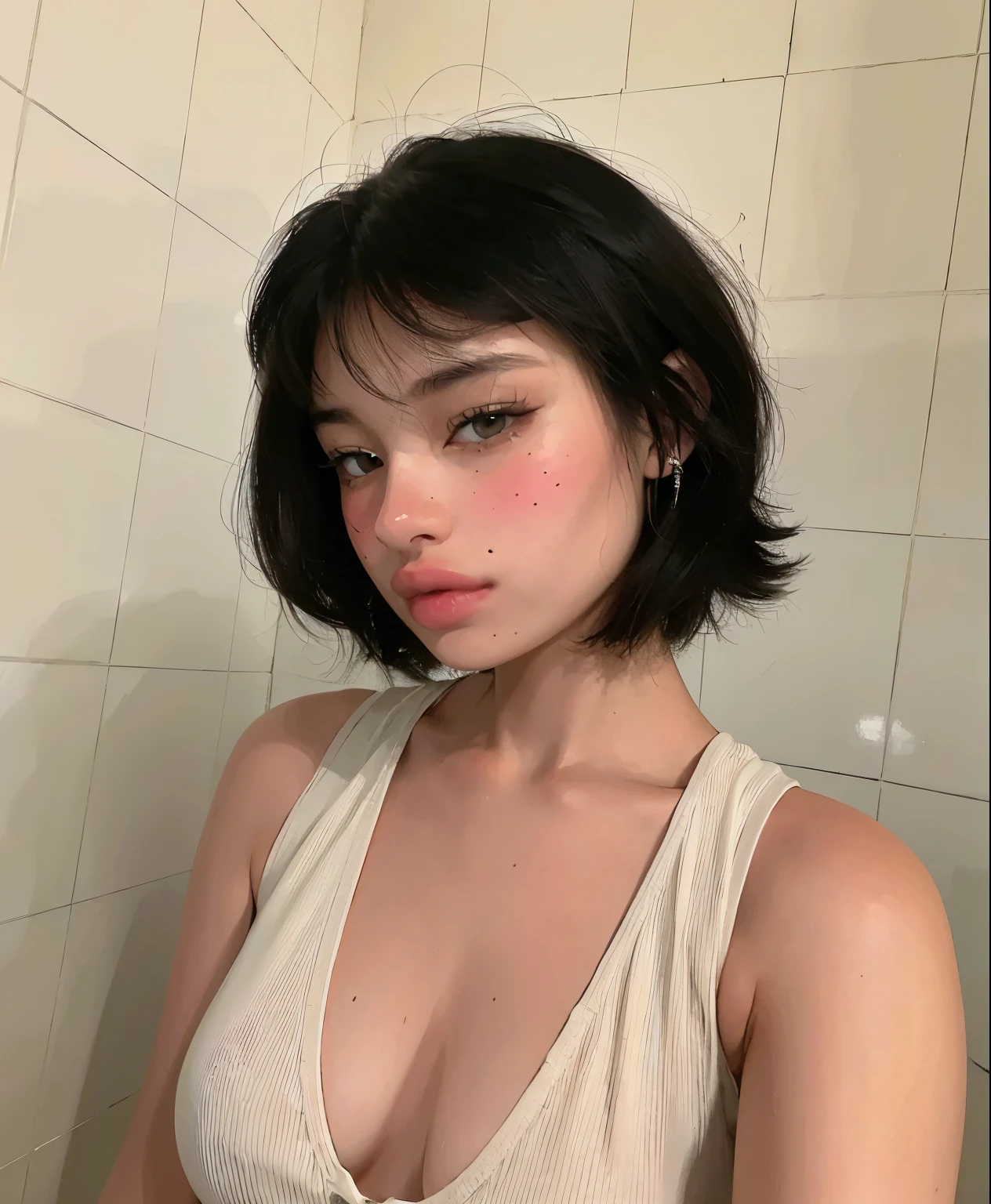 mermaid eyes, sensuous, latina, Bblack hair, KOREAN