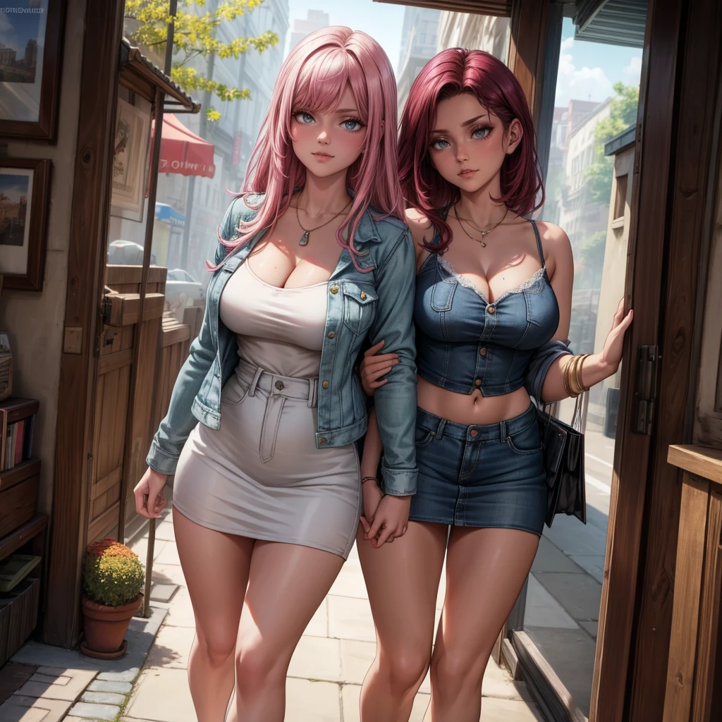 (8k,Super details,The best masterpiece,nature,Perfect work of art,perfect female figure),two women,sister and sister,sisters,Rainbow hair,perfect face,(huge),Neighbor's Wife,woman hairstyle,elegant wife,Mature and exposed,20 years old,fair skin,messy hair,Perfect sexy body,Fashionable streets,gorgeous street,Wearing a sexy pink camisole,exposed belly,The lower abdomen has,Wearing a white jacket,Triangle T-back Shorts,性感的Triangle T-back Shorts,Black punk belt,Hot and sexy alternative girls,wear glasses,Riding a locomotive,Super sci-fi motorcycle,High-tech motorcycle,A lot of water was poured on the body,The whole body is soaked,Want to take off clothes,But happy,Smile,Detail background,necklace,perfect eyes,, T-shaped small size,huge的山雀