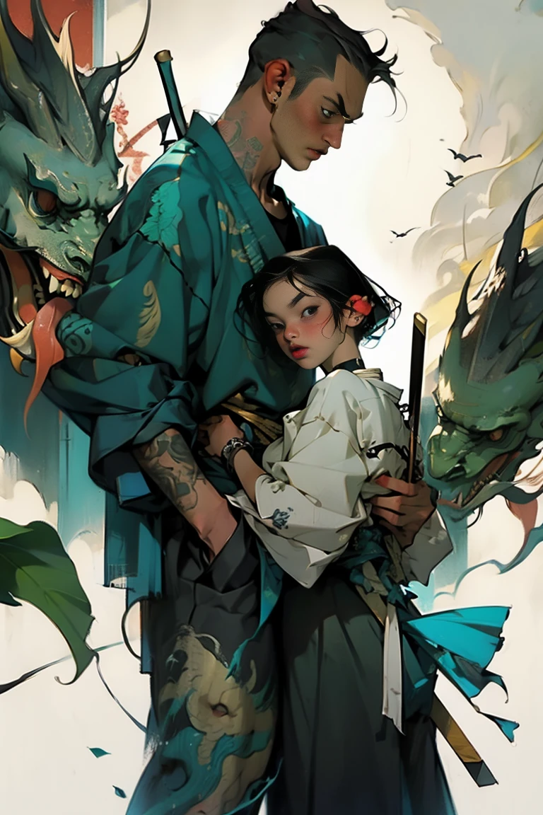 a couple of anime characters with different clothes and hair, dragon ball concept art, interesting character design, colorful concept art, full body concept, full body concept art, concept art of a monk, detailed full body concept art, best anime character design, full body concept character art, human and dragon fusion, full body character design, ( ( concept character art ) )
