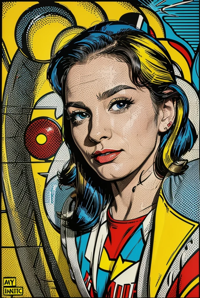 in the style of jack kirby, closeup, 30 year old woman, plus size, sundress, plunging neckline, dynamic natural light, highly detailed, high resolution, dyed hair, by milo manara