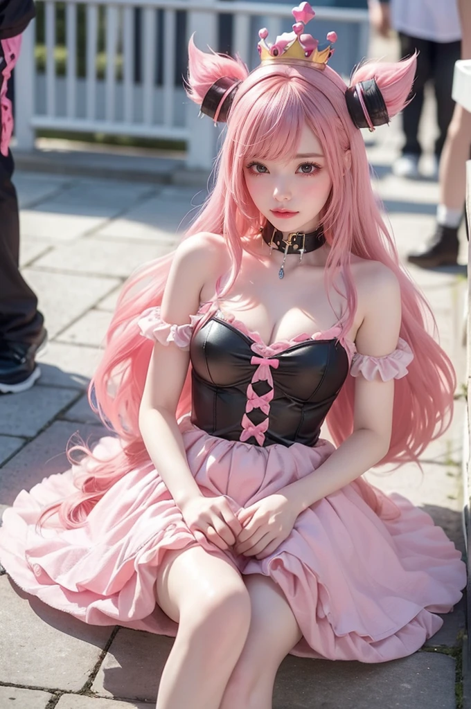 chica anime con cabello rosado y grandes pechos sentada frente a una computadora, chica anime seductora, chica anime atractiva, arte cg anime suave, hermosa chica anime, hermosa y seductora mujer anime, linda chica anime, mejor chica anime, Hermosa mujer anime, linda chica anime, | anime con finos detalles, en pixiv, arte de anime digital detallado, chicas anime