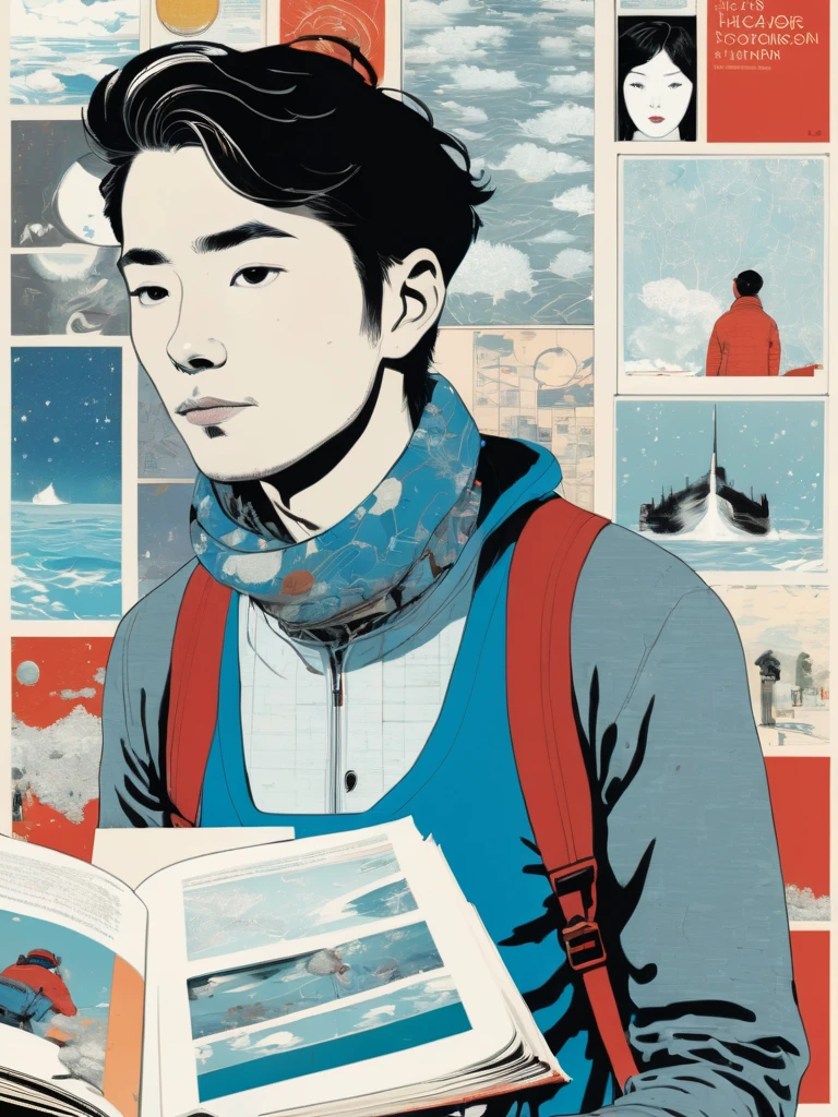 male characterthe art of the book, cover art of graphic novel, graphic novel cover art, adrian tomine, james gilleard and james jean,  , by Yuko Shimizu , by Oliver Jeffers , by Sammy Harkham, by Simone Massoni