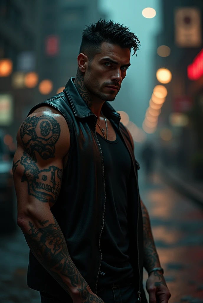 A Jewish man model with a sexy smooth body giving a sexy pose without moustache and beard