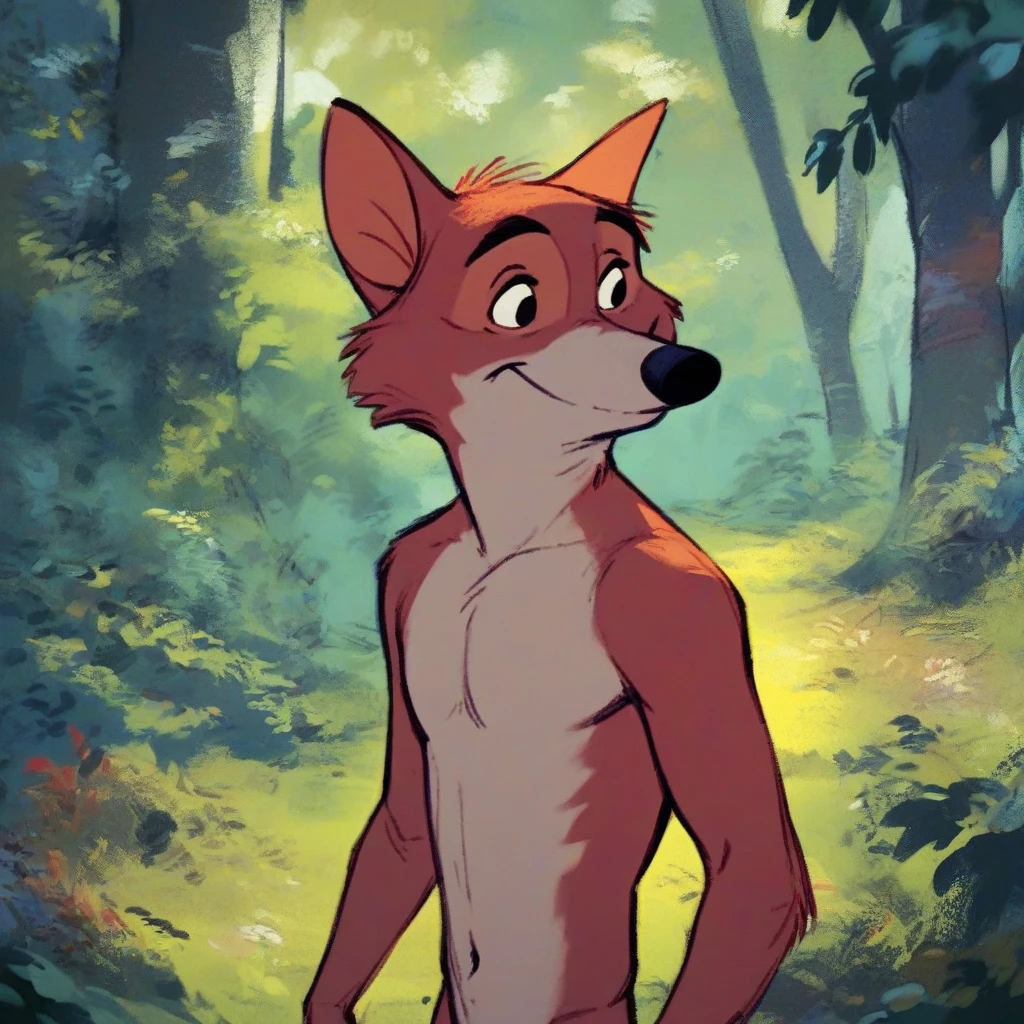 (robinhood:0.8) standing in forest, shirtless, naked,portrait