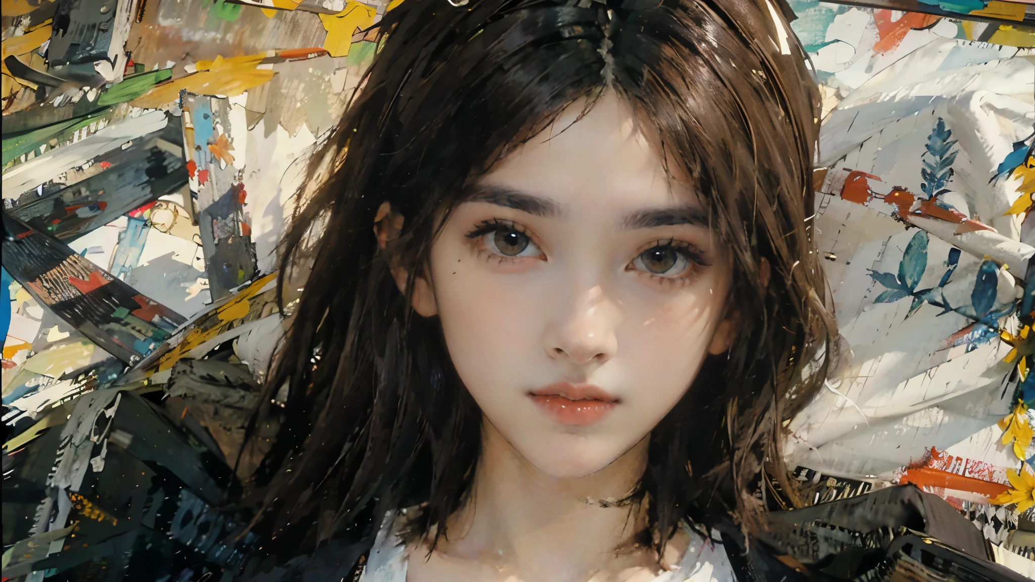 realistic portrait, painting by gustave moreau style, very beautiful eyebrows kawaii sweet black eyes gothic young albino schoolgirl, by[anna dittman], by bike, bohemia, photorealistic charming, 32k resolution, unreal engine. gothic style. watercolor. attraction, seduction. a detailed face. glow in the dark. unreal engine 5
