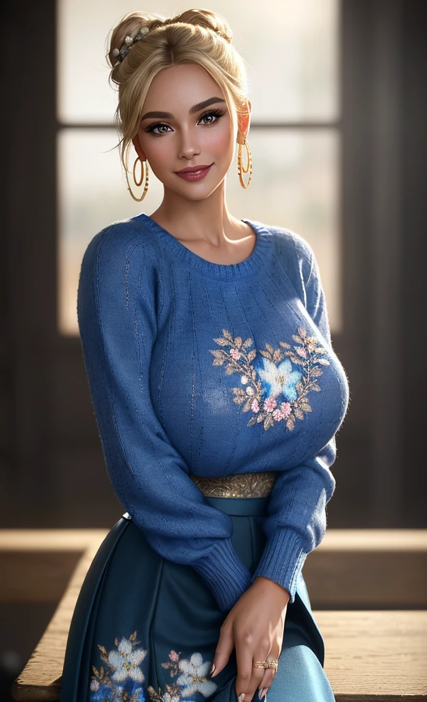 long shot,nighttime,(1girl),akiryo-mai ,Necklaces, earrings,Brownish red hair,Shy, blushing,see-through,(vibrant rainbow color scheme art; Suzhou embroidery technology; knitted sweater hole dress:1.6),(sweat:1.25), (Rose-tattoos :1.2) ,(((solo))),depth of field,(Masterpiece:1.5),(best quality:1.4),extremely detailed ，3D,Cinema-4D , 8k,Photorealistic ,( Charming female body), (gigantic breasts),Facing the camera, Pink lips,(((Finger details))),Subject centered,(((Extra hands))), (((extra legs))),