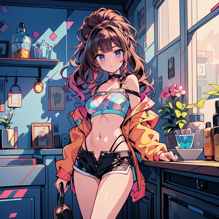 (Best Quality, Masterpiece), 1 Girl, 1980s \ (Style\), Look at the Audience, Puzzle \ (Style\), Upper Body, Bikini --auto --s2