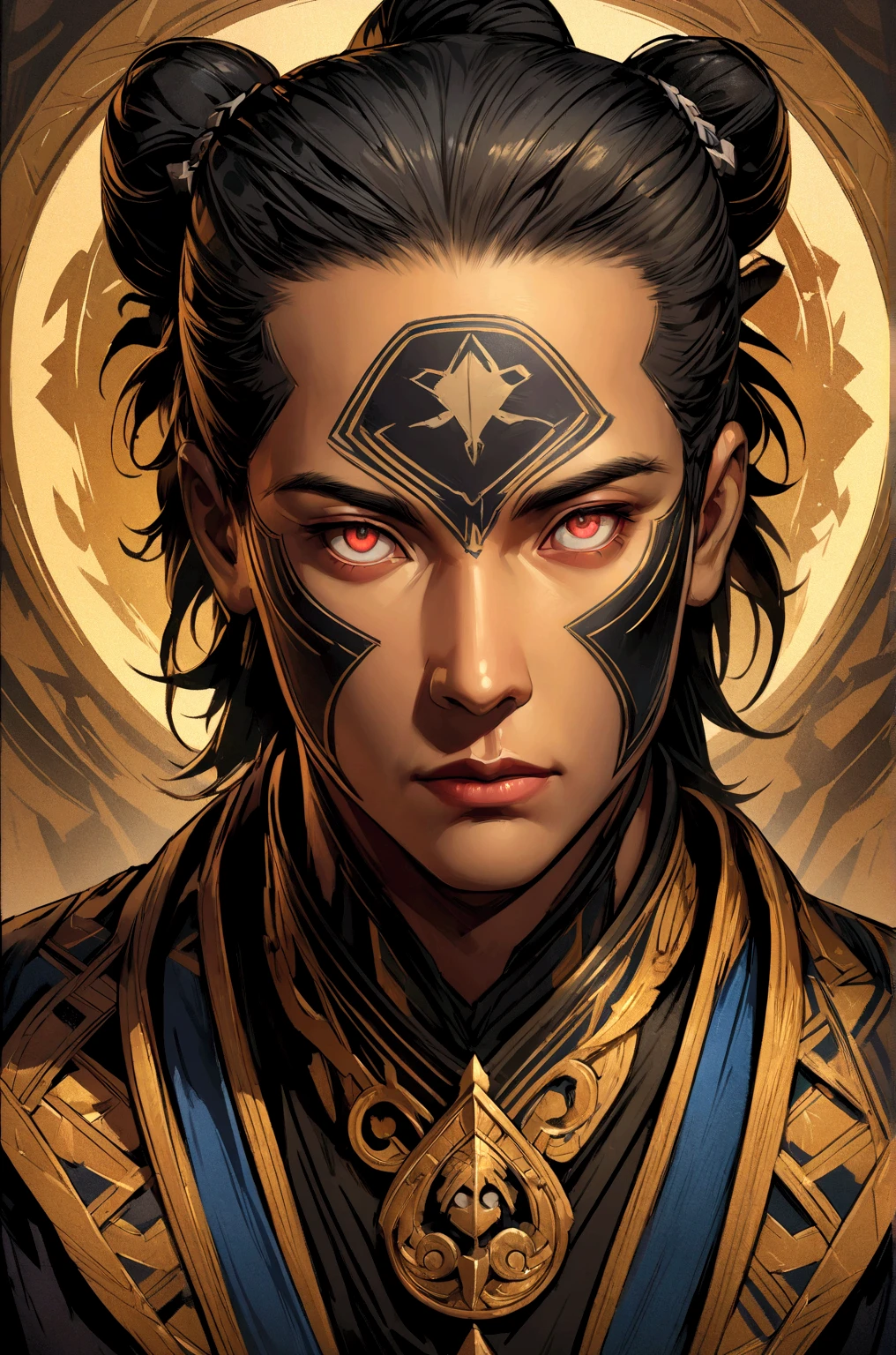 a detailed character portrait 、 detailed character portrait {x} of a man in a vest, Epic portrait illustration, Black men, figure portrait, Digital illustration style , Detailed. digitial painting, High-quality portraits, 特写figure portrait, Detailed character portrait, epic digital art illustration, highly Detailed character, Wakanda, T'Challa, Stylized portraits, character art portrait, marvel comic, dc comic.