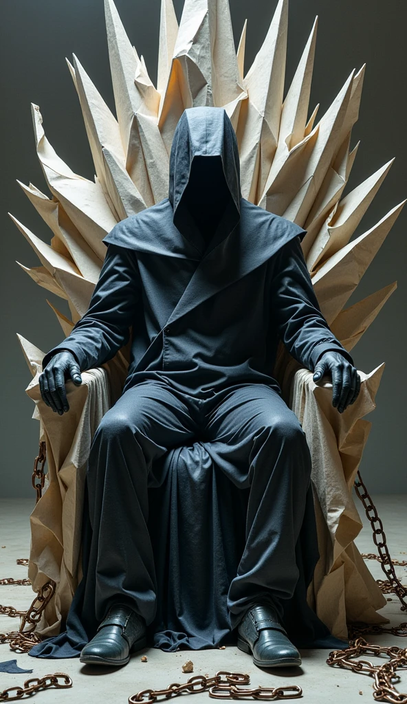 A cinematic shot of a leaf falling from a massive tree and landing in the hands of the god of , Hades. Hades is wearing a dark robe and a helmeHe is seated on a throne made of e. The background is a dark abyss.