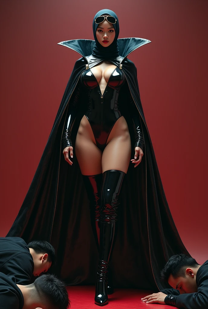 Full body portrait, beautiful fantasy Catwoman in hijab, shiny metallic jeweled depth, glowing smoke neon eyes, hoarfrost metal lace, fantasy, sunlight, sunbeam, intricate detail. 8k, dreamlike, surrealism, super cute, symmetrical, soft lighting, trending on artstation, intricate details, highly detailed, unreal engine, by ross tran, wlop, artgerm and james jean, Brian Froud, art illustration by Miho Hirano, Neimy Kanani, oil on canvas by Aykut Aydoğdu, oil painting, heavy strokes, paint dripping