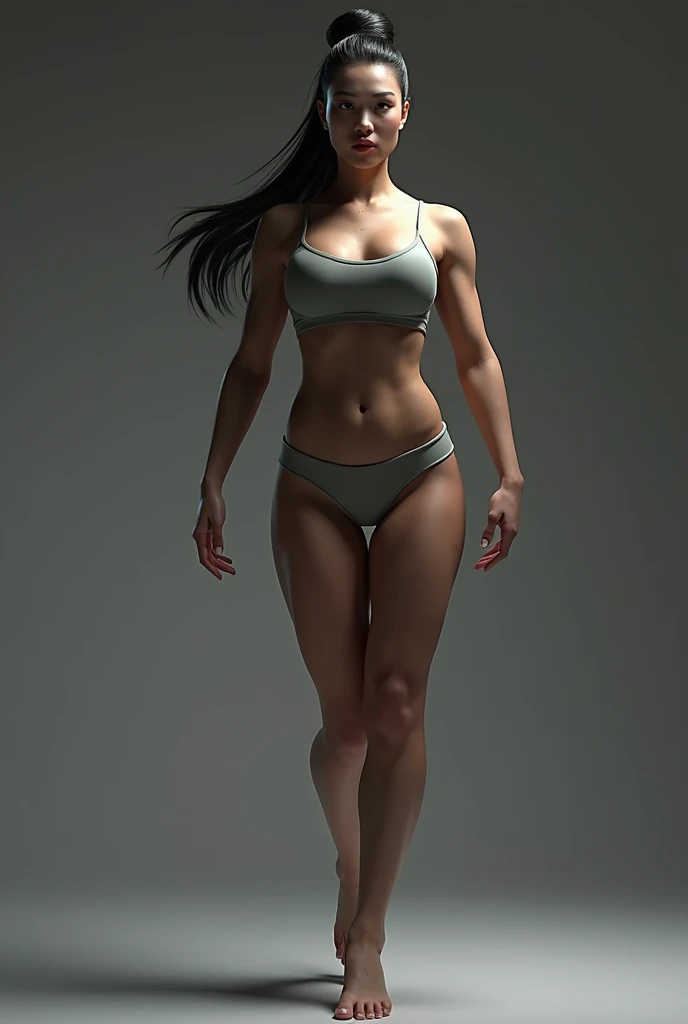 A girl with mascular body