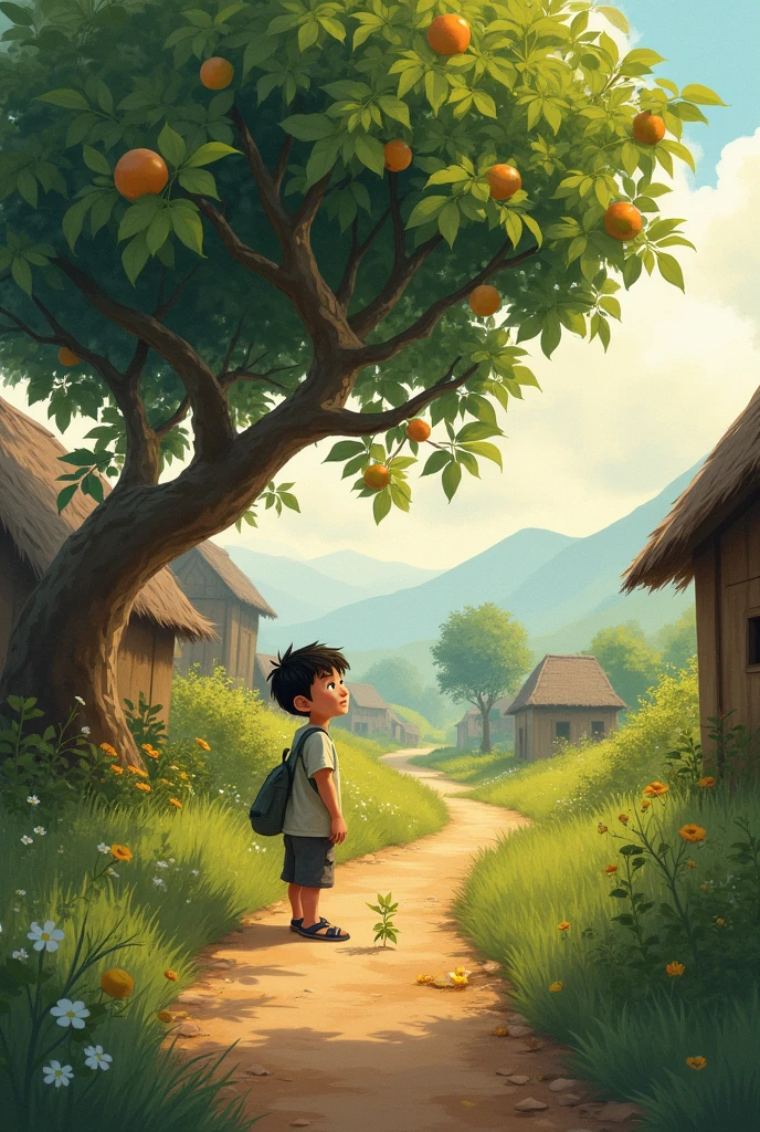 A Indian boy living in small village of india in village and then he listens to story told by his grandfather now the same boy and his grandfather sit under a banyan tree and his grandfather tells him a story