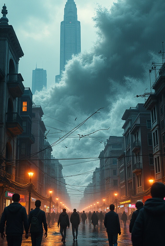 Mainly cloudy, fog, street, daymare,