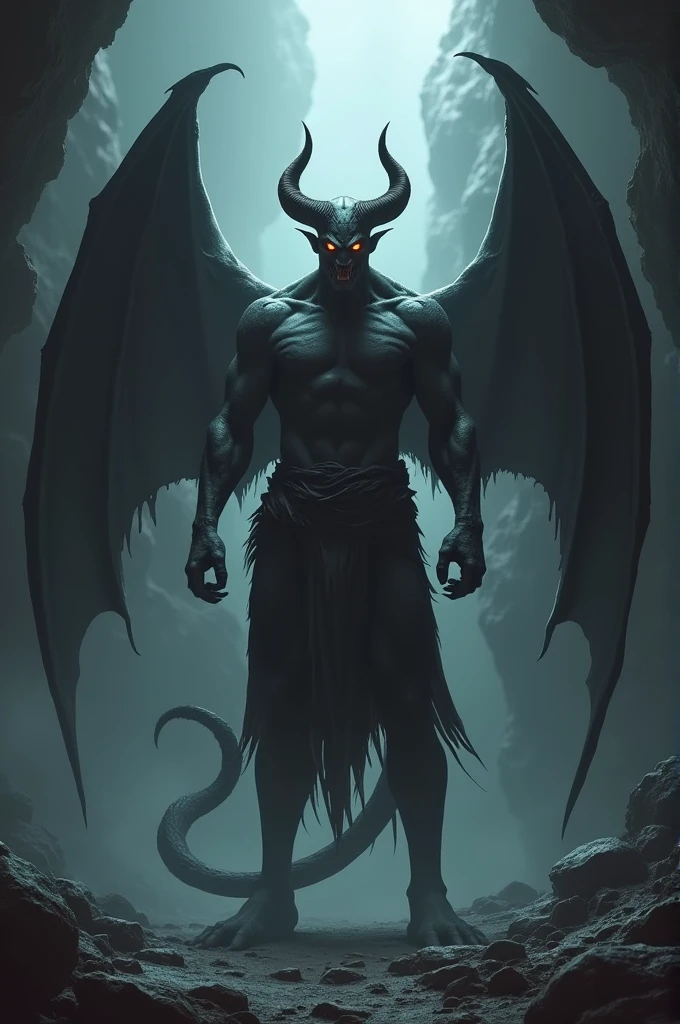 Dans l'image réelle, le démon Gaap a une corne au milieu de la tête et des ailes de chauve-souris.