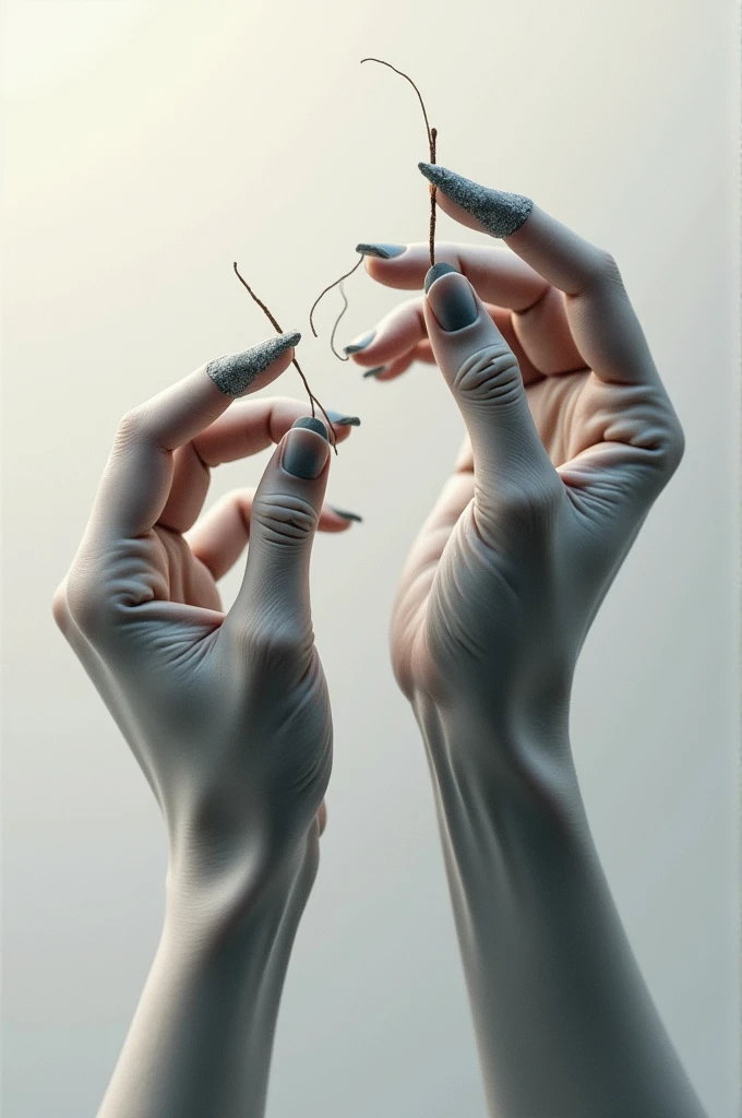 A hand with a thin red thread tied around the index finger