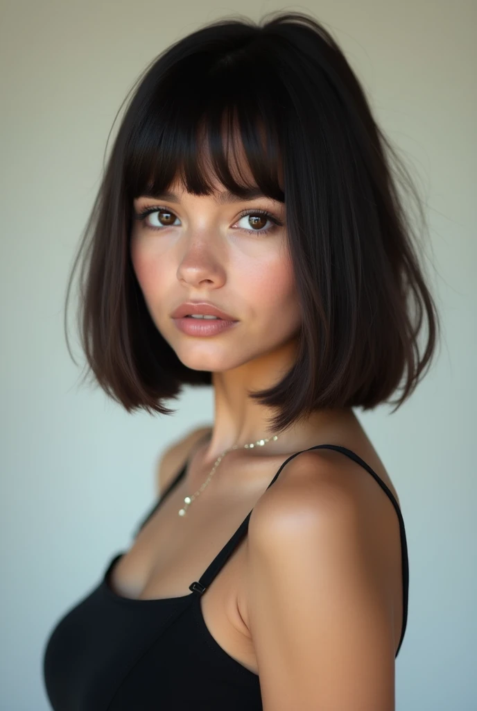 a beauty girl,bob cuts,A dark-haired,during sexual intercourse