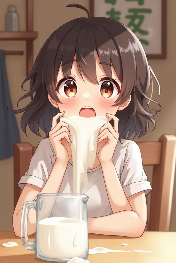 Very detailed CG Unity 8K 壁紙),(masterpiece), (Highest quality), (Very detailed), (Best illustrations),(Best Shadow)、1boy 1girl bar_censor blush breasts brown_hair bukkake censored closed_eyes cum cum_on_body cum_on_breasts cum_on_hair cum_on_upper_body cum_overflow cum_pool drinking_pee facial foreshortening from_above It wasmihiko_(It was_mihi_ko) hetero highres hololive human_toilet kneeling nude open_mouth oral out_of_frame pee peeing solo_focus tokino_sora tongue tongue_out virtual_youtuber