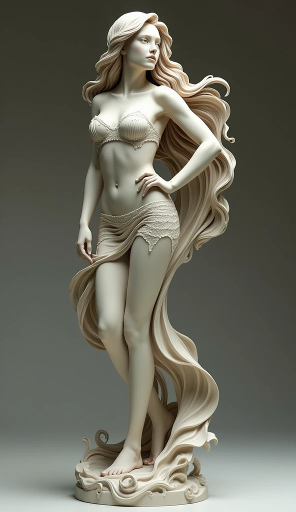 Create a vivid full-body statue of Venus