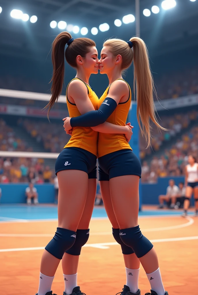(zPDXL2), score_9, score_8_up, score_7_up, source_anime, 2d,
2woman, kissing, side by side, (white and blue volleyball suits), sleeveless, at the same height, (a brunette, tanned) (a blonde), sweaty breasts, masterpiece, best quality, amazing shadows, detailed background, side shot
AissistXLv2, unaestheticXL_bp5, SimplePositiveXLv2, zPDXL2 PonyXLV6_Scores