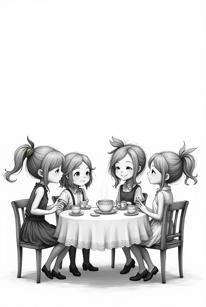 sketches of a group of people sitting at a table with a cat, ddlc, sitting in a cafe, anime sketch, sitting at a table, casual pose, sitting on a table, anime drawing, anime style drawing, line sketch!!, various pose, sitting at table, ecchi style, in an anime style, sitting on the table, sitting at a bar