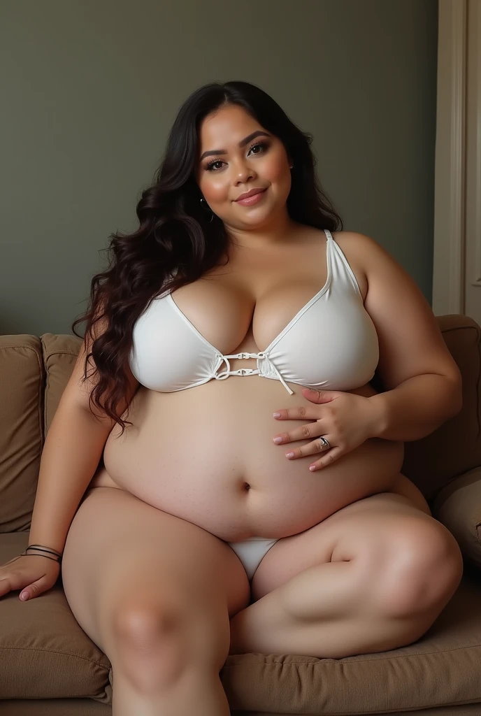 her name is Alejandra, high quality, 1 old woman, ((58-year-old plus sized body latina woman)), (((58 years old))), ((plus sized)), (((chubby body 1.9))), ((wrinkled body)), (((old body))), ((long hair)), wide hips, (no make up), (she is nude), POSE: laying down on the bed, sexy, alluring, flirtatious BACKGROUND: indoor: bedroom, ((realistic vagina)), realistic stomach, ((((big woman)))), ((realistic stomach))