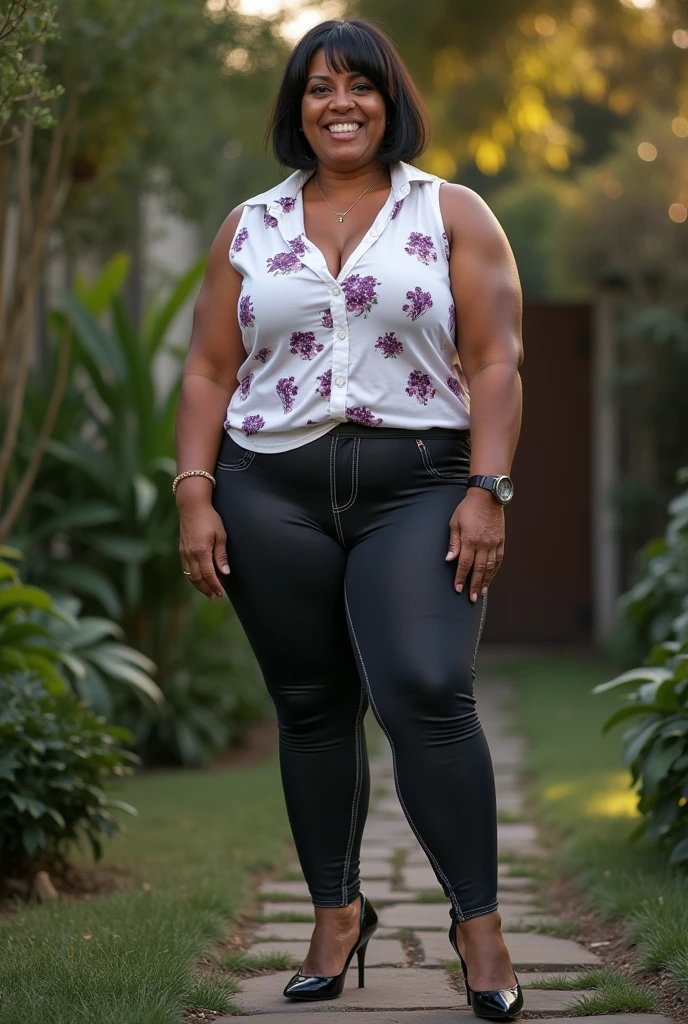 Uma mulher idosa,65 anos,rosto com rugas,cabelo grisalho,penteado de coque,olhando a chuva pela janela de casa,sentada em uma poltrona,corpo volumoso da idosa, seios grandes,barriga grande,idosa com obesidade,a white blouse with a red cardigan, a pair of loose pants