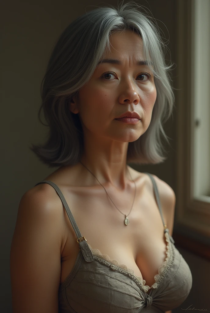 japanese mature, (Solo), 50 years old, (Wrinkles at the corners of the eyes:1.5), Large breasts, A MILF, glamor, A sexy, Chromo-white skin, Wavy Longhair, Looking at Viewer、Super large udder、red satin dress、Tight fit knit dress Cheuchimuchi、Black pantyhose、high-heels、ssmile、Social arena、