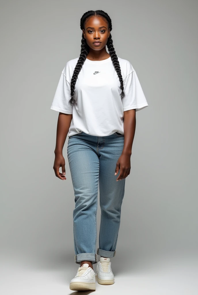person with navy blue jeans and white tennis shoes