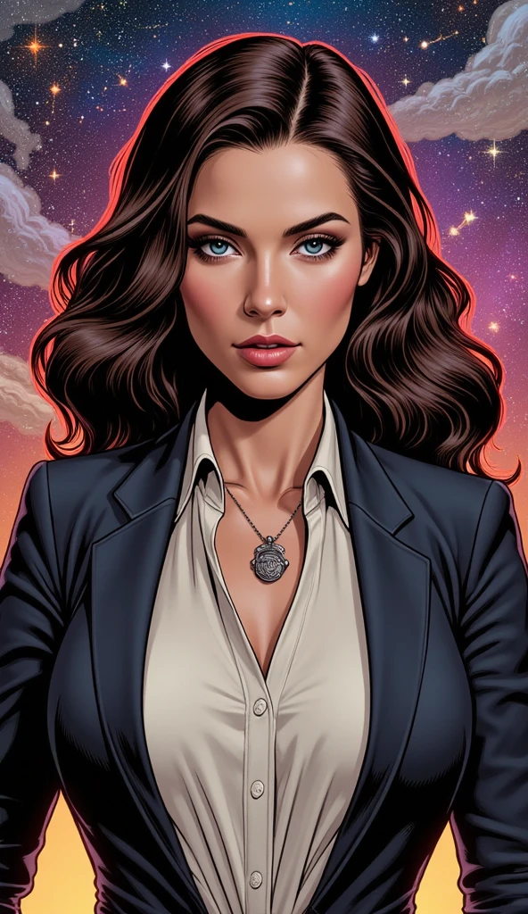 ((obra maestra, mejor calidad)), (1 chica), (solo), (enfoque femenino), (ahogo, pelo negro, cabello muy largo), ojos dorados, sonrisa clara, boca abierta, ((Camisa blanca), (camisa abotonada), (Space button)), ((falda vaquera), (falda corta)), de pie, Fondo blanco, brazos, dynamic angle