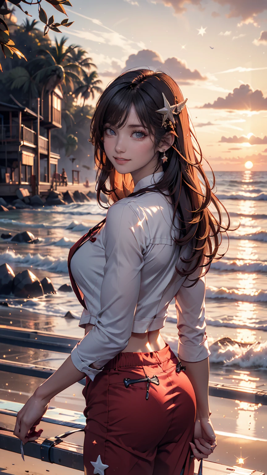 ((masterpiece, Highest quality, Super Definition, High resolution)), alone, beautiful girl, Shining Eyes, Perfect Eyes, 16 years old, Blue Theme, yukata, firework、Sexy proportions、Narrow waist、Delicate limbs、Sexy、Run through the beach